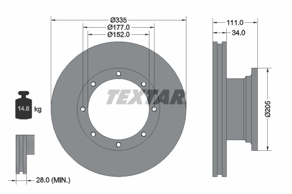 Textar Remschijven 93102400