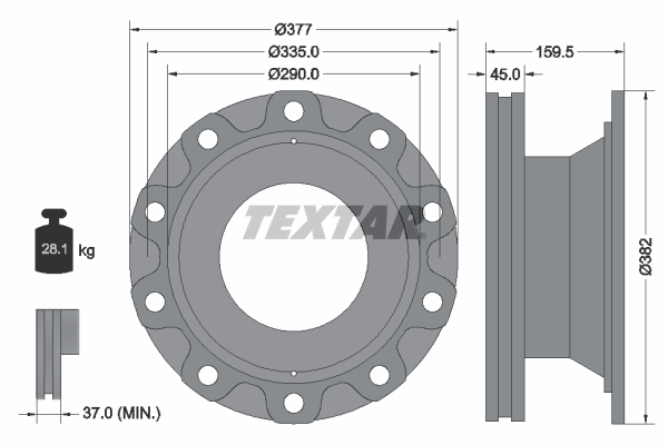 Textar Remschijven 93104900