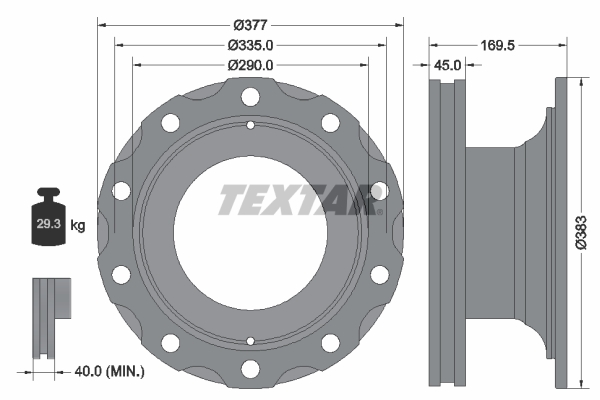 Textar Remschijven 92116500