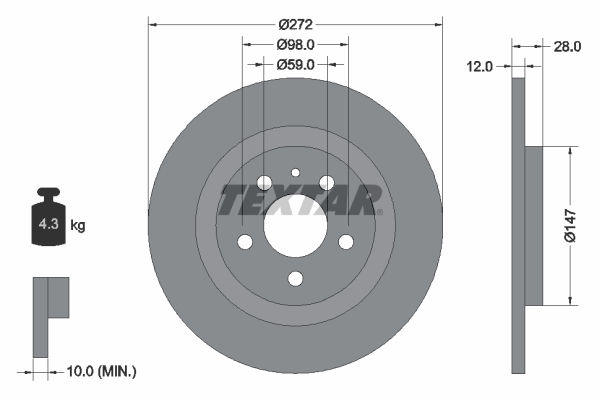 Textar Remschijven 92118203