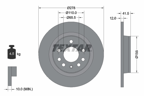 Textar Remschijven 92118503