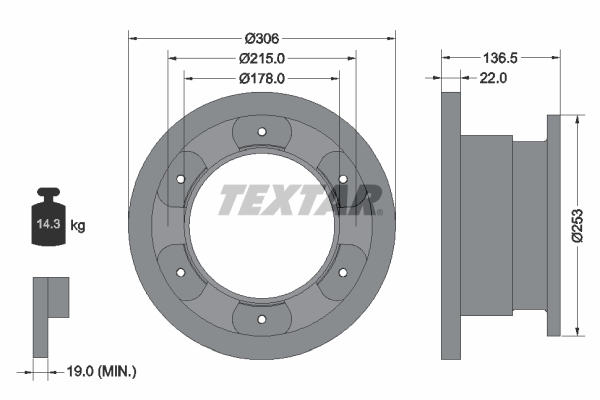 Textar Remschijven 93127300