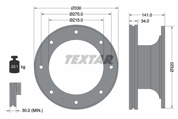 Textar Remschijven 93127400