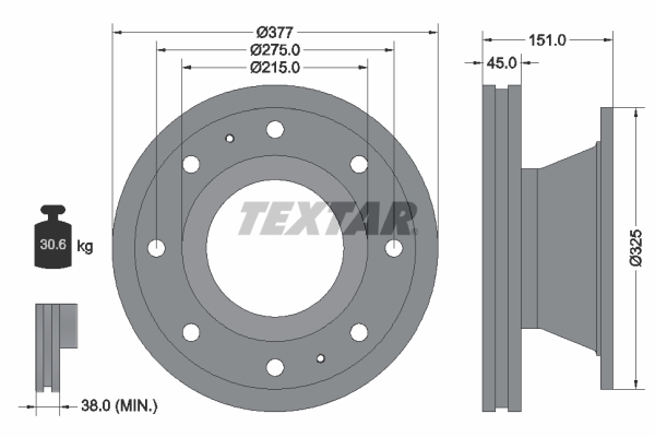 Textar Remschijven 93127500