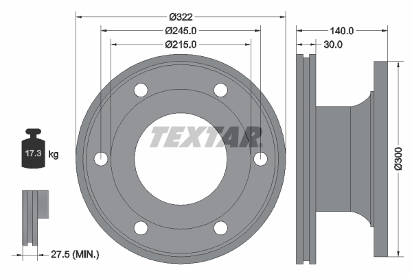 Textar Remschijven 93128000