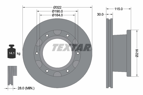 Textar Remschijven 93128200