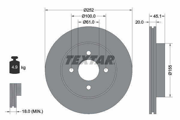 Textar Remschijven 92148800