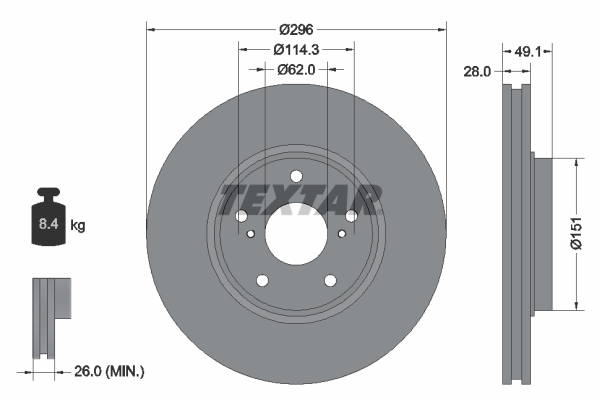 Textar Remschijven 92185403