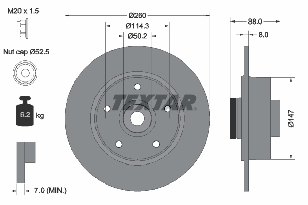 Textar Remschijven 92196003