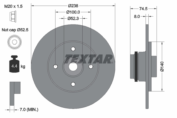 Textar Remschijven 92231703