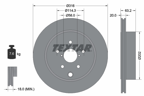 Textar Remschijven 92243703