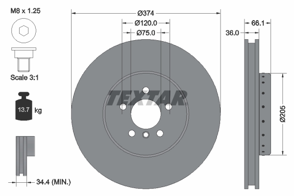 Textar Remschijven 92266025