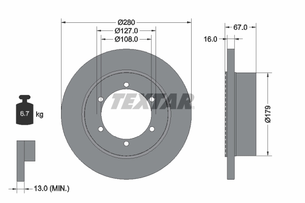 Textar Remschijven 92304003