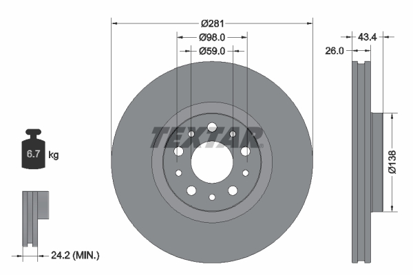 Textar Remschijven 92304803