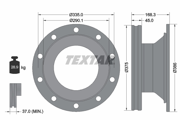 Textar Remschijven 93308800