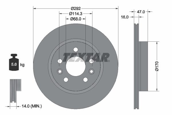 Textar Remschijf 92352903