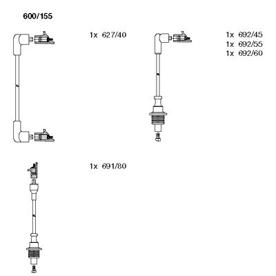 Bremi Bougiekabelset 600/155