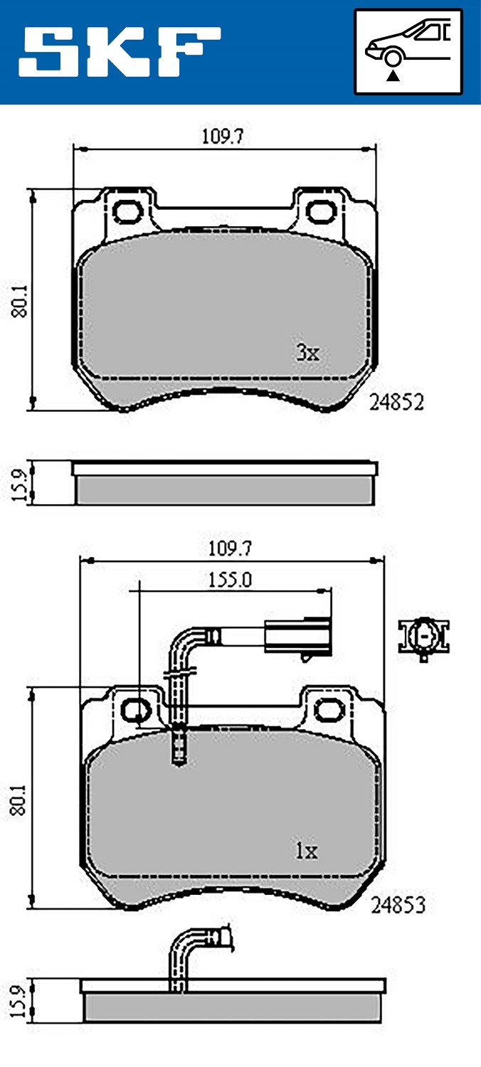 SKF Remblokset VKBP 80610 E