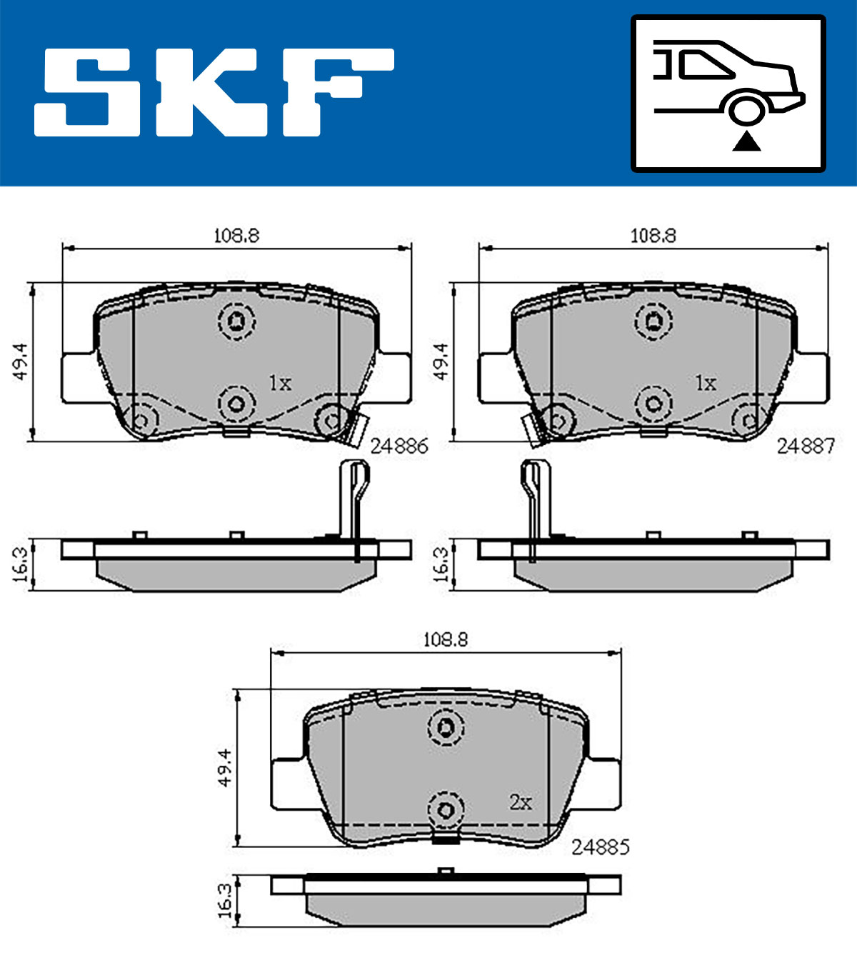 SKF Remblokset VKBP 90458 A