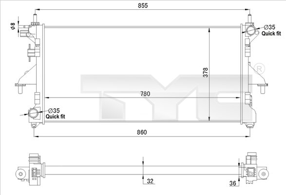 TYC Radiateur 709-0028-R