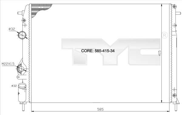 TYC Radiateur 728-0011