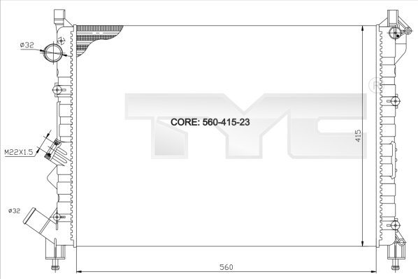 TYC Radiateur 728-0036