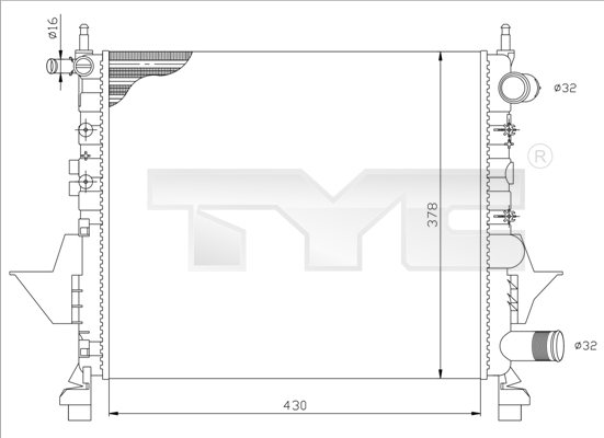 TYC Radiateur 728-0041