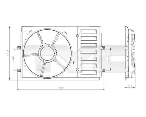TYC Ventilator houder 837-0035-1