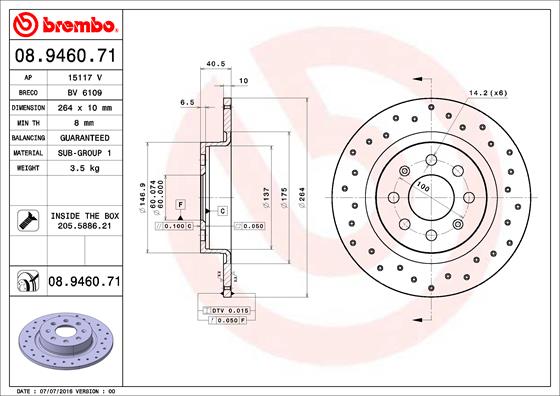 Brembo Remschijven 08.9460.71