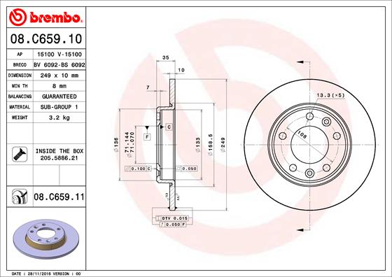 Brembo Remschijven 08.C659.11