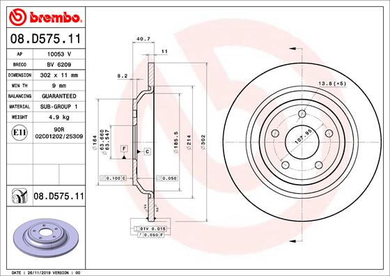 Brembo Remschijven 08.D575.11