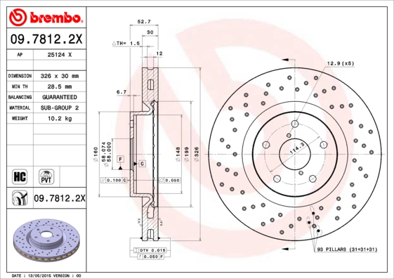 Brembo Remschijven 09.7812.2X