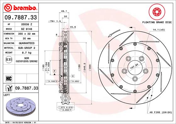 Brembo Remschijven 09.7887.33