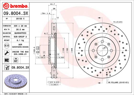 Brembo Remschijven 09.8004.3X