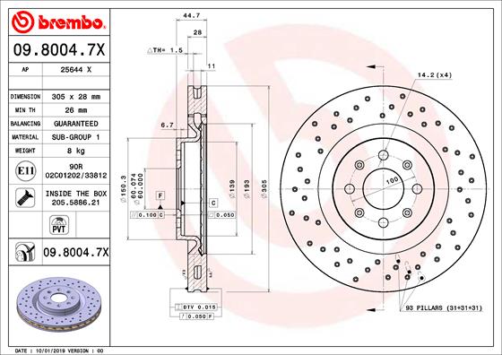 Brembo Remschijven 09.8004.7X