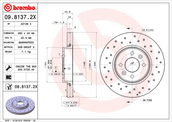 Brembo Remschijven 09.8137.2X