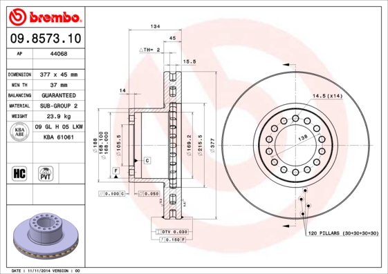 Brembo Remschijven 09.8573.10