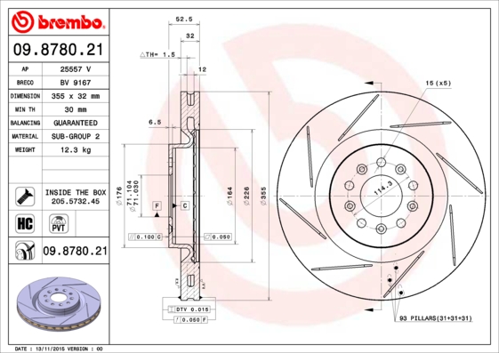 Brembo Remschijven 09.8780.21