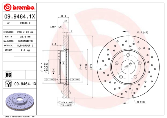 Brembo Remschijven 09.9464.1X