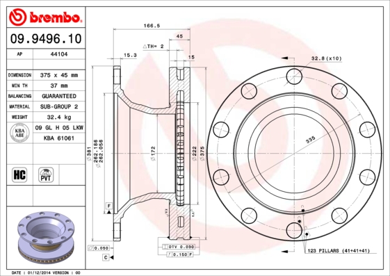 Brembo Remschijven 09.9496.10