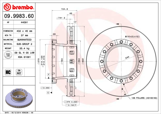 Brembo Remschijven 09.9983.60