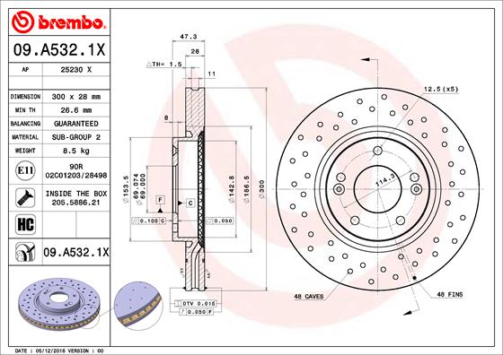 Brembo Remschijven 09.A532.1X