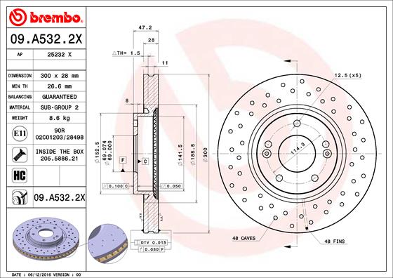 Brembo Remschijven 09.A532.2X