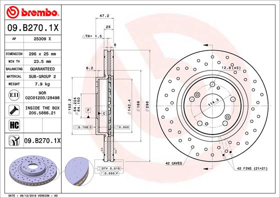 Brembo Remschijven 09.B270.1X