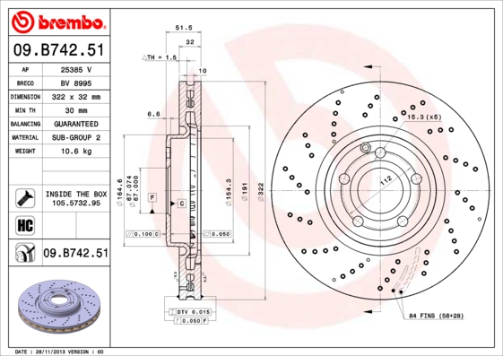 Brembo Remschijven 09.B742.51