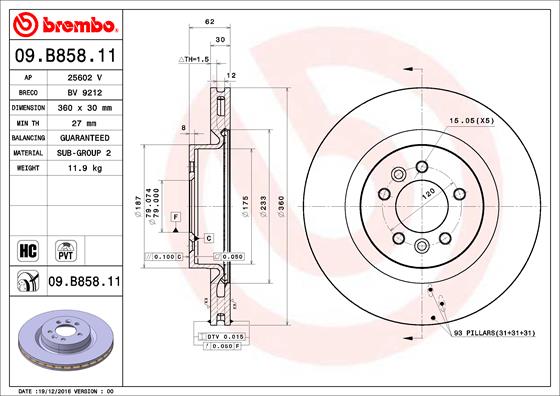 Brembo Remschijven 09.B858.11