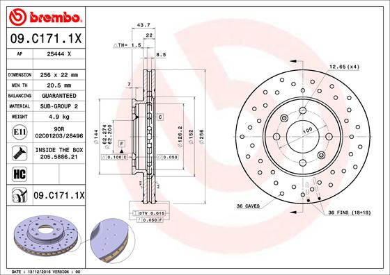 Brembo Remschijven 09.C171.1X