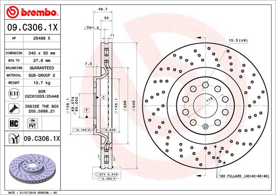 Brembo Remschijven 09.C306.1X