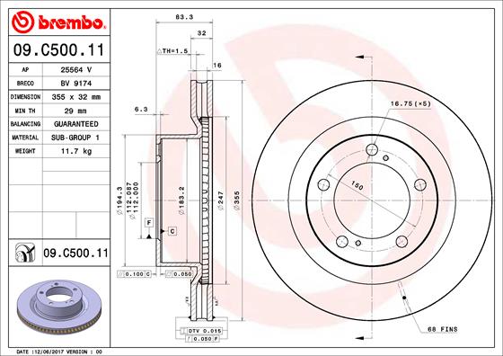 Brembo Remschijven 09.C500.11