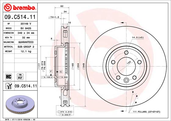 Brembo Remschijven 09.C514.11